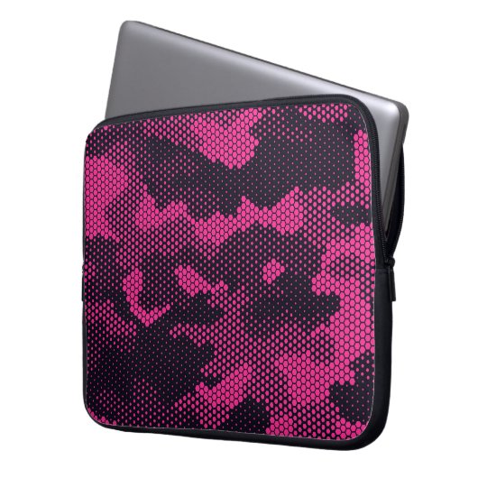 Sechseckige Camouflage, militärischer Hintergrund Laptopschutzhülle (Vorderseite Links)