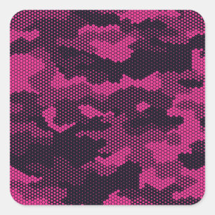 Sechseckige Camouflage, militärischer Hintergrund Quadratischer Aufkleber