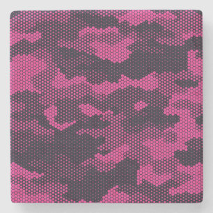 Sechseckige Camouflage, militärischer Hintergrund Steinuntersetzer