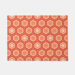 Sechseckiger Kimono-Druck, Mandarine Fußmatte