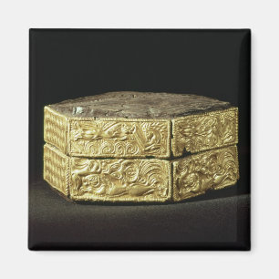 Sechseckiger Pyxis verziert mit Tieren Magnet