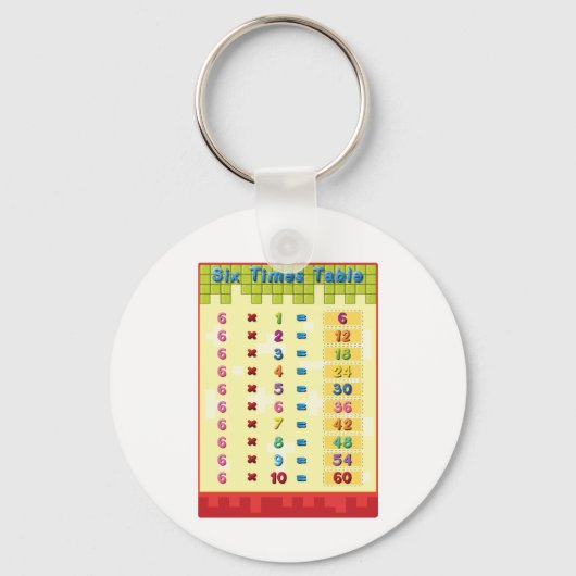 Sechsfache Table-Schlüsselanhänger Schlüsselanhänger (Vorderseite)