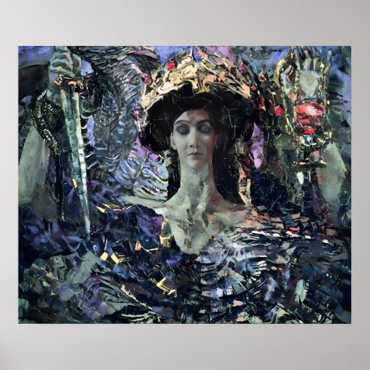 Sechsflügeliger Seraph (Azrael) von Mikhail Vrubel Poster (Vorne)