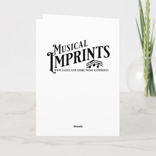 Sechsgestreichtes Dulcimer Vintager Blumengeburt Karte (Rückseite)