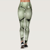 Sechskantgrüner Bubble texturierter Hintergrund Leggings (Rückseite)