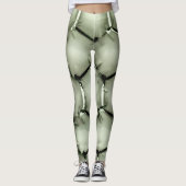 Sechskantgrüner Bubble texturierter Hintergrund Leggings (Vorderseite)