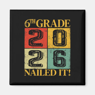 Sechste 6. Klasse Abschluss 2026 Retro Grundschule Magnet