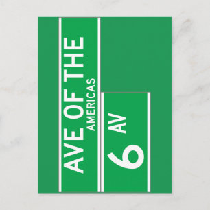 Sechste Av., New York Street Sign Postkarte