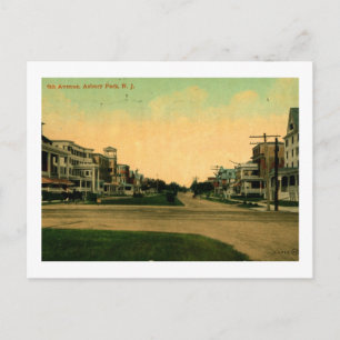 Sechste Ave, Asbury Park, New Jersey Vintag Postkarte