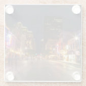 Sechste Straße bei Dusk im Stadtzentrum von Austin Glasuntersetzer (Rückseite)