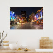 Sechste Straße bei Dusk in Austin, Texas, im Stadt Poster (Küche)