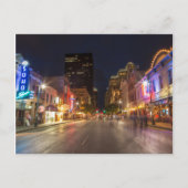 Sechste Straße bei Dusk in Austin, Texas, im Stadt Postkarte (Vorderseite)