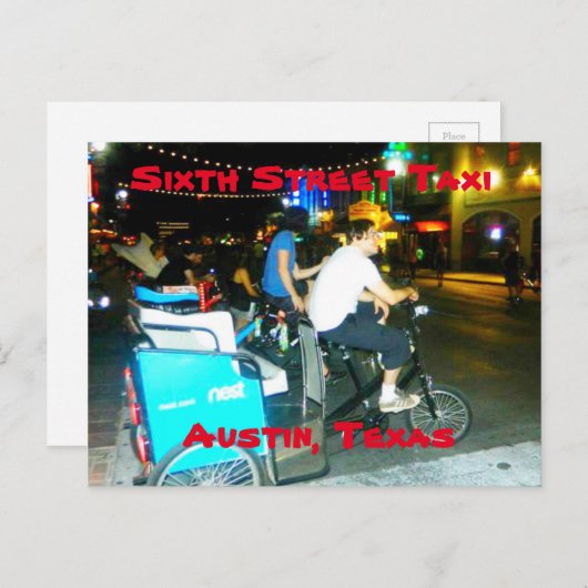 Sechste Straße Taxi Postkarte (Vorne/Hinten)