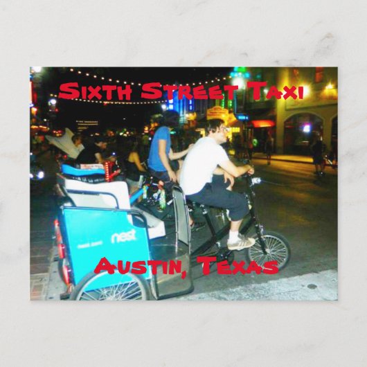 Sechste Straße Taxi Postkarte (Vorderseite)