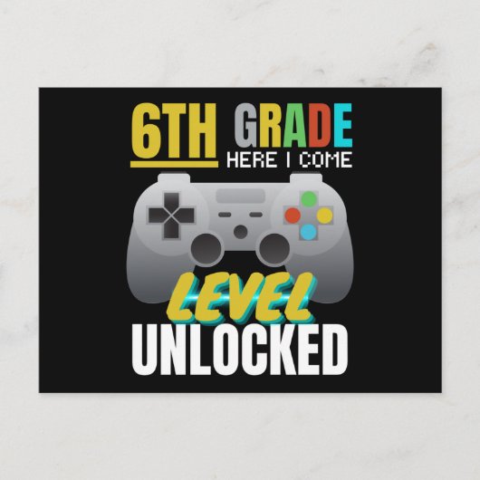 Sechste Stufe hier, ich komme Level entsperrt Postkarte (Vorderseite)