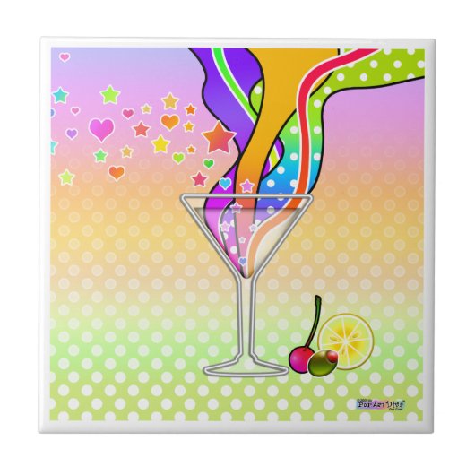 SECHSTEN POP ART STYLE MARTINI FLIESE (Vorderseite)