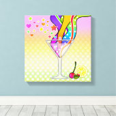 SECHSTEN POP ART STYLE MARTINI LEINWANDDRUCK (Insitu (Holzboden))