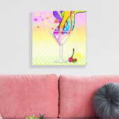 SECHSTEN POP ART STYLE MARTINI LEINWANDDRUCK (Insitu (Wohnzimmer))