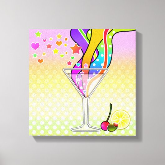 SECHSTEN POP ART STYLE MARTINI LEINWANDDRUCK (Vorderseite)