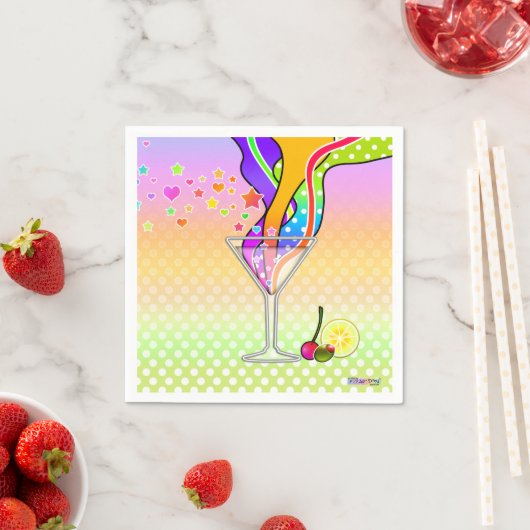 SECHSTEN POP ART STYLE MARTINI SERVIETTE (Beispiel)