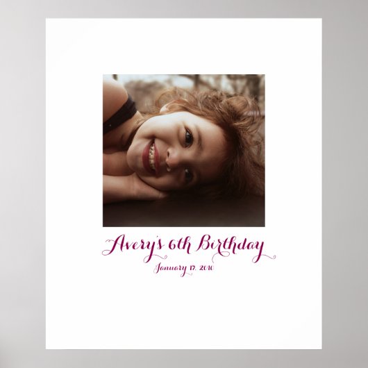 Sechster Geburtstag - 6. Geburtstag - Anmeldung in Poster (Vorne)