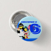 Sechster Geburtstag Button (Vorne & Hinten)