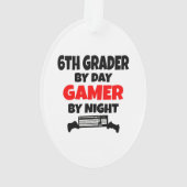 Sechster Grader Gamer Ornament (Rückseite)