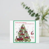 Sechster Weihnachtsfeiertag Feiertagspostkarte (Stehend Vorderseite)