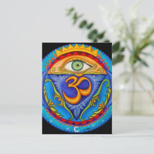 Sechstes Chakra, drittes Auge Postkarte (Stehend Vorderseite)