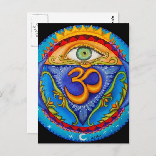 Sechstes Chakra, drittes Auge Postkarte (Vorne/Hinten)