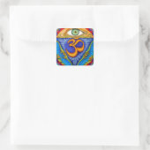 Sechstes Chakra, drittes Auge Quadratischer Aufkleber (Tasche)