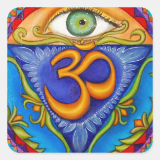 Sechstes Chakra, drittes Auge Quadratischer Aufkleber