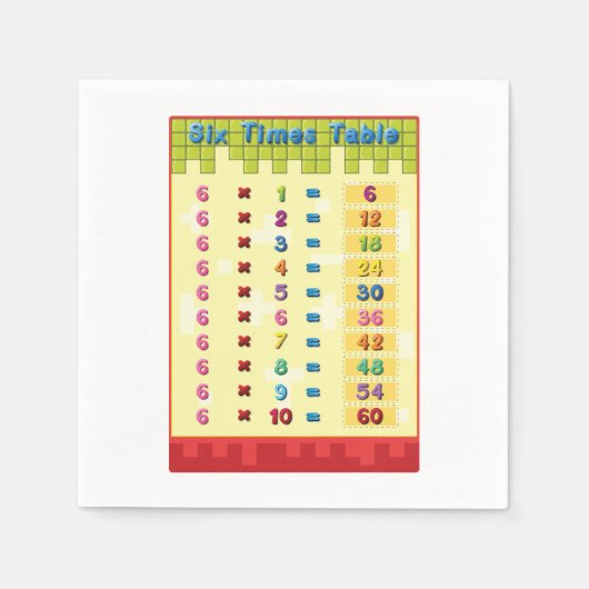 Sechstmaliges Tabellenpapier Napkins Serviette (Vorderseite)