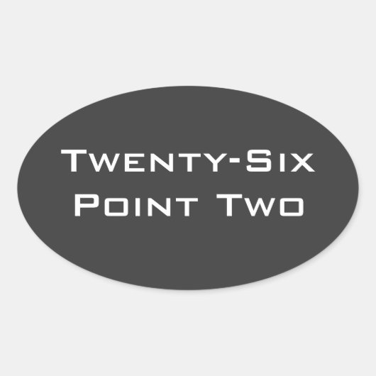 Sechsundzwanzig Punkt Zwei (26.2) Marathon-Oval-Au Ovaler Aufkleber (Vorderseite)