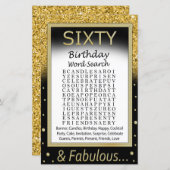 Sechszig Geburtstag Word Search Game (Vorne/Hinten)