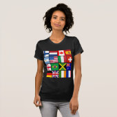 Sechzehn Flaggen vieler Nations-T - Shirts, T-Shirt (Vorne ganz)