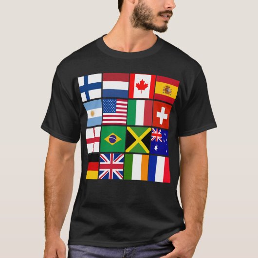 Sechzehn Flaggen vieler Nations-T - Shirts, T-Shirt (Vorderseite)