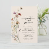 sechzehn Geburtstag Einladung (Stehend Vorderseite)