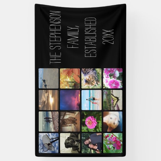 Sechzehn gerundete Ecken-Foto Collage oder Banner (Vertikal)