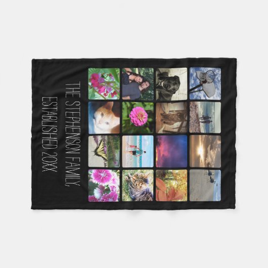 Sechzehn gerundete Ecken-Foto Collage oder Fleecedecke (Vorderseite (Horizontal))