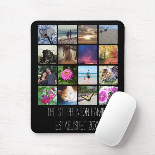 Sechzehn gerundete Ecken-Foto Collage oder Mousepad (Mit Mouse)