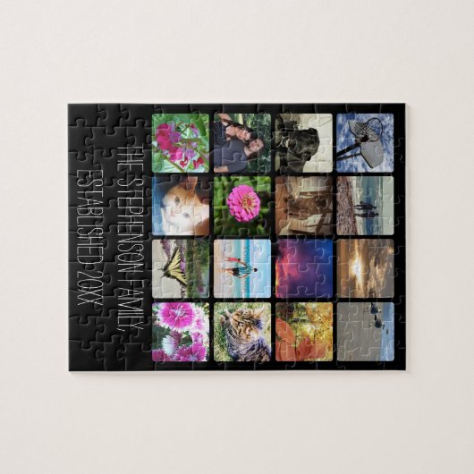 Sechzehn gerundete Ecken-Foto Collage oder Puzzle (Horizontal)