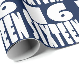 Sechzehn in BIG-Buchstaben Geschenkpapier