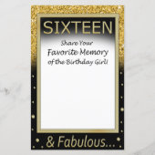 Sechzehn Lieblingsgedächtnisse der Geburtstagskart (Vorderseite)