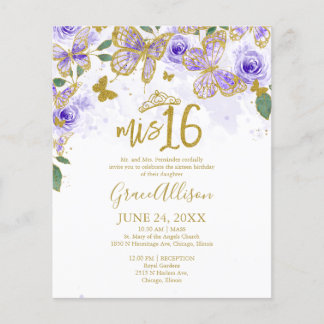 Sechzehn Schmetterlingsbudget Einladung zweisprach