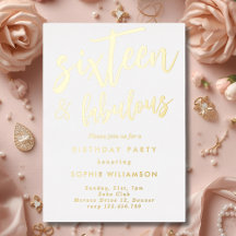 Sechzehn und fabelhaft vergoldetes Geburtstag