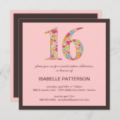 Sechzehn von Herz süß 16 Party Einladungen (Vorne/Hinten)