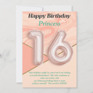 Sechzehnjährige Mädchen Happy Birthday Card