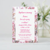 Sechzehnte Blumengeburt Hot Pink Cherry Blossom Einladung (Stehend Vorderseite)