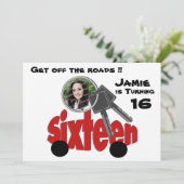 sechzehnte Geburtstag/ Autoschlüssel Einladung (Stehend Vorderseite)